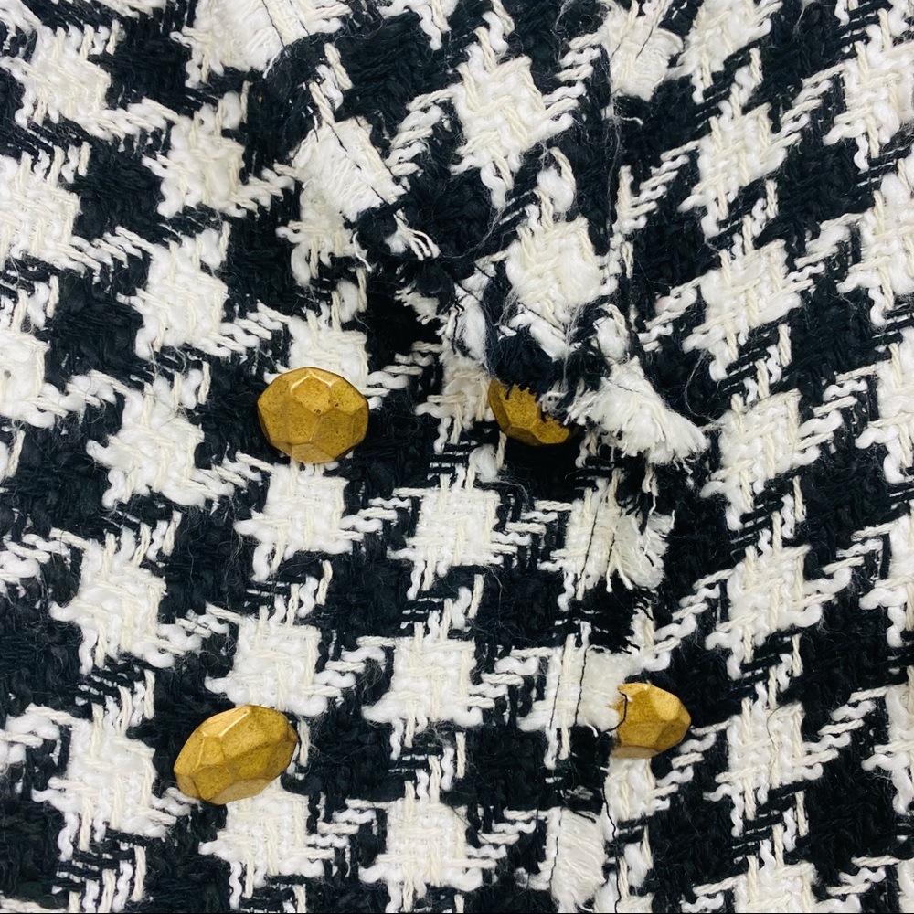 Zara Black and White Houndstooth Blazer - Picture 6 of 9
